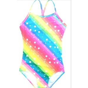 HONISEN Girls One Piece Swimsuit Size XL (5/6 7/8) NEW WITH TAGS